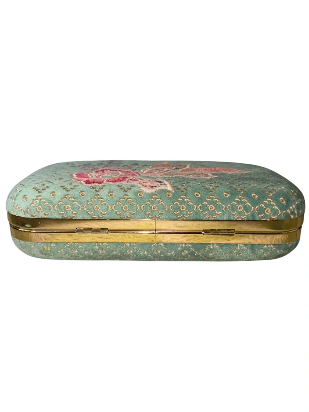 Spartina 449 Miniaudiere Embroidered Floral Velvet Box Clutch